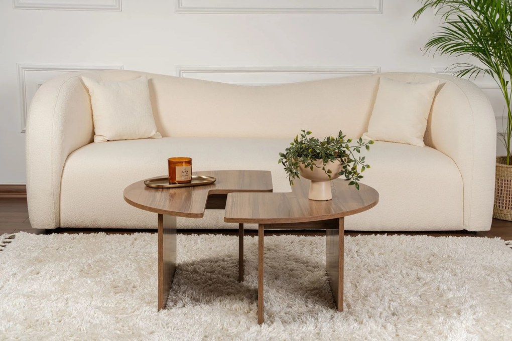 Mesa de Café Moira - Cor Nogueira - Ø90x41 cm