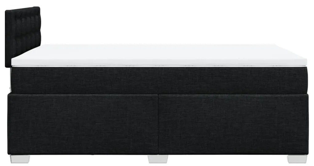 Cama boxspring com colchão 120x190 cm tecido preto