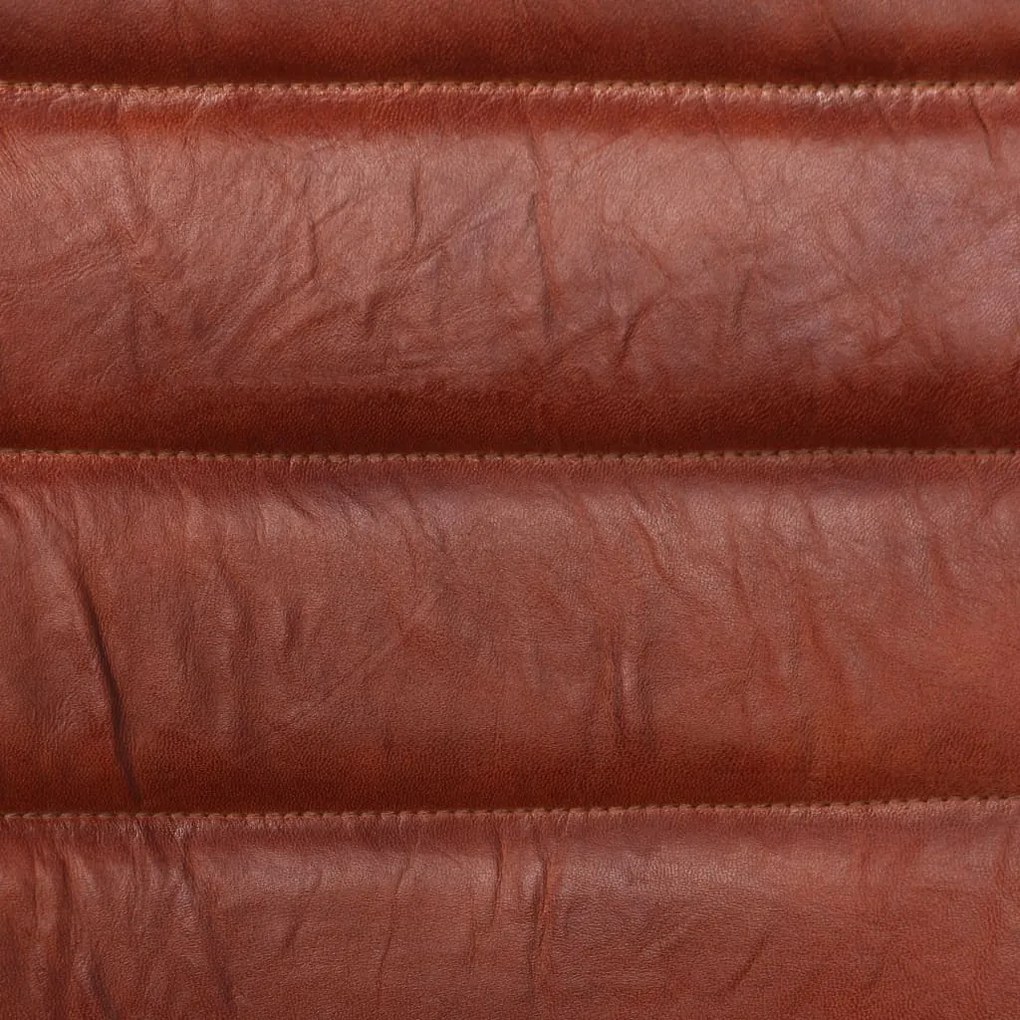 Cadeiras de jantar 2 pcs couro genuíno castanho