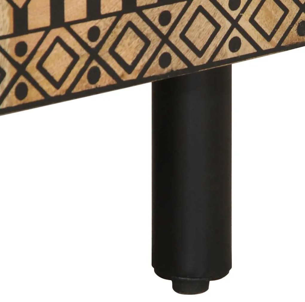 Móvel de TV 80x33,5x46 cm madeira mangueira áspera maciça preto