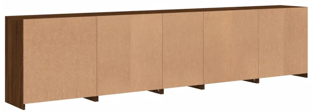 Aparador com luzes LED 283x37x67 cm carvalho castanho