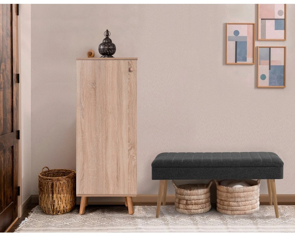 Conjunto de Mobiliário de Entrada Vegas – Sonomo Anthracite – Armário:
