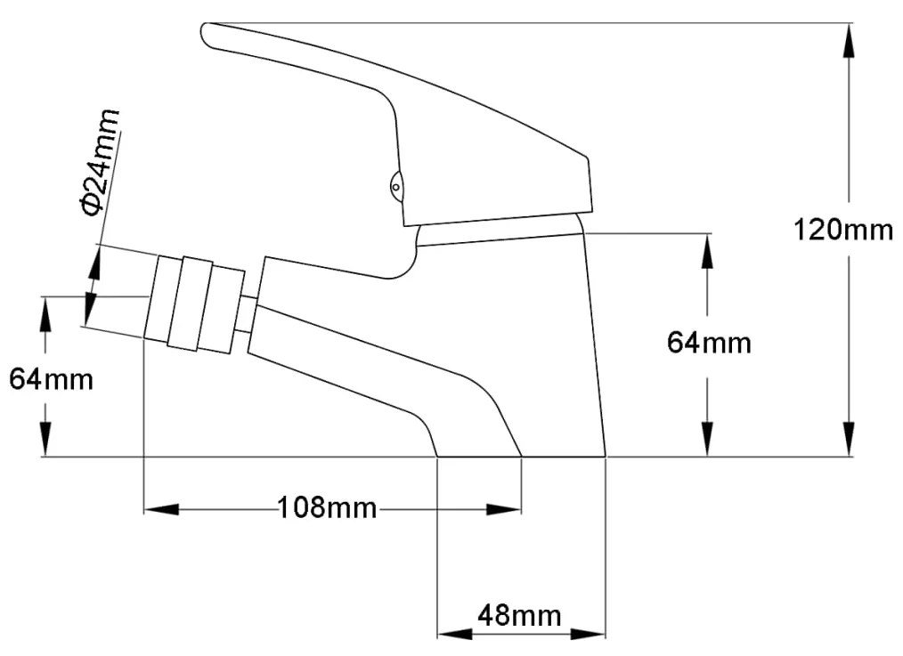 Torneira casa banho p/ bidet monocomando cromado