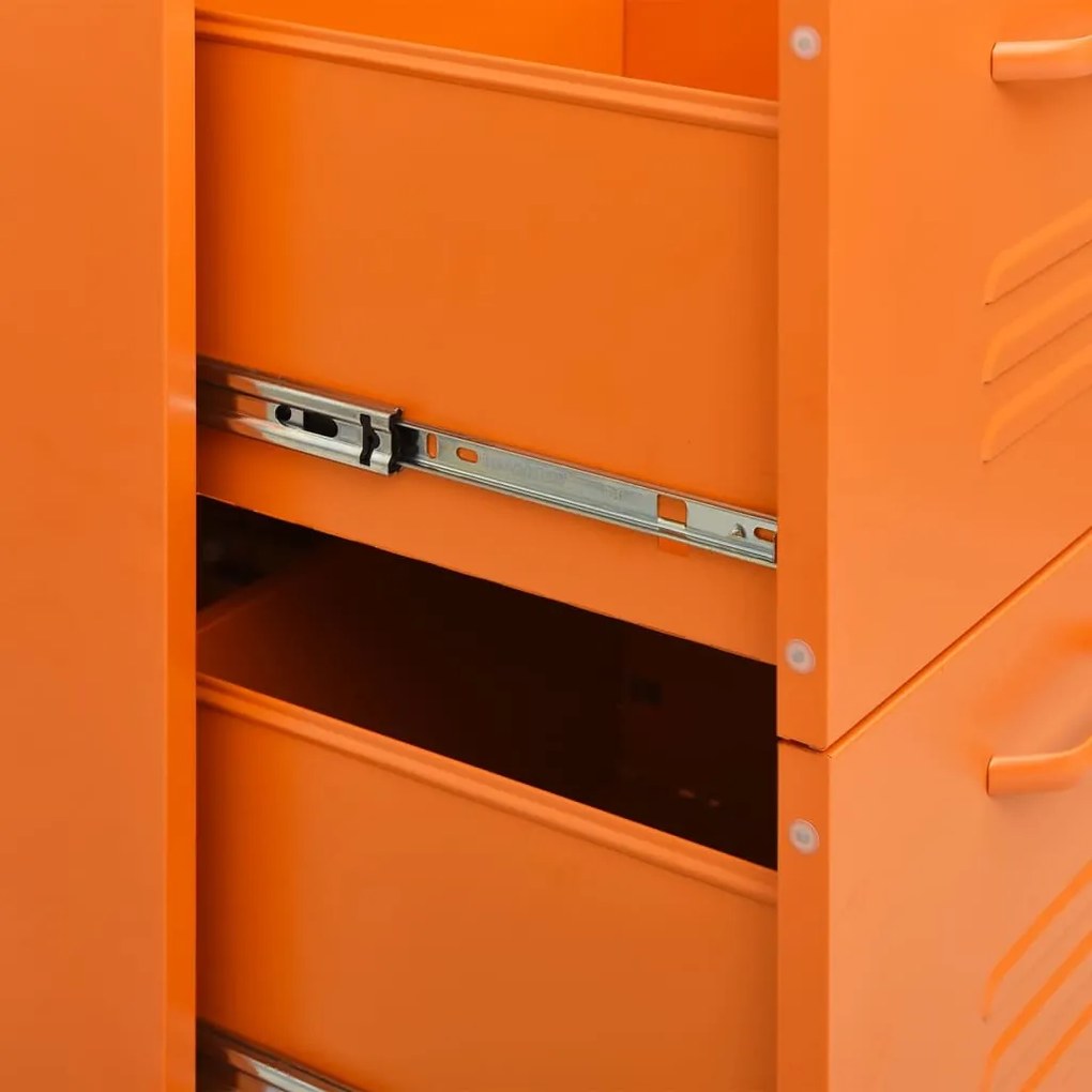 Armário com gavetas aço 80x35x101,5 cm laranja