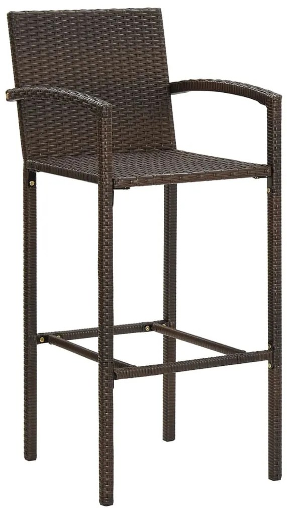 3 pcs conjunto de bar p/ jardim acácia maciça/vime PE castanho
