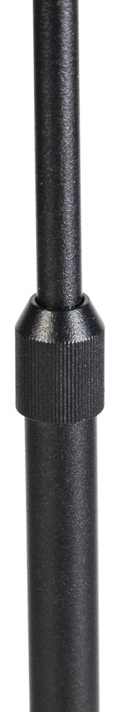 Candeeiro de pé preto com cúpula plissada creme 45 cm ajustável - Parte