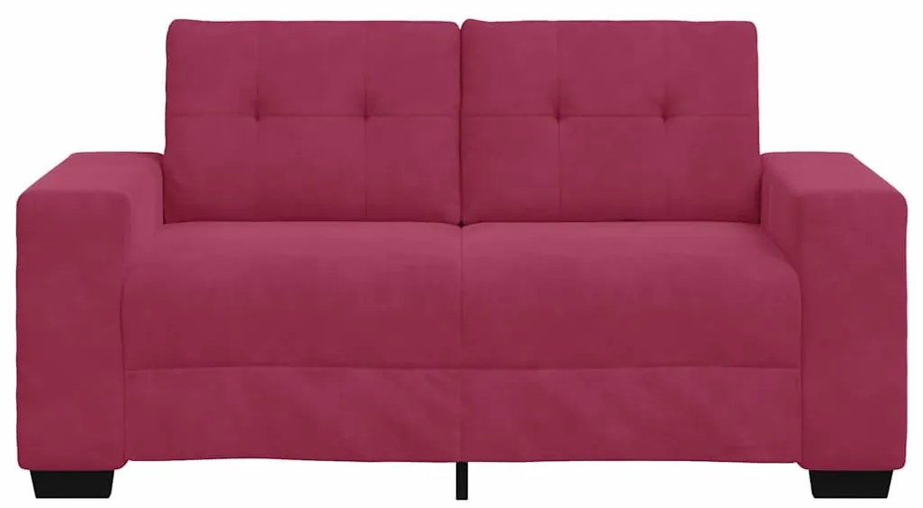 Sofá Loveseat vidaXL Vermelho Vinho 120 cm de Veludo