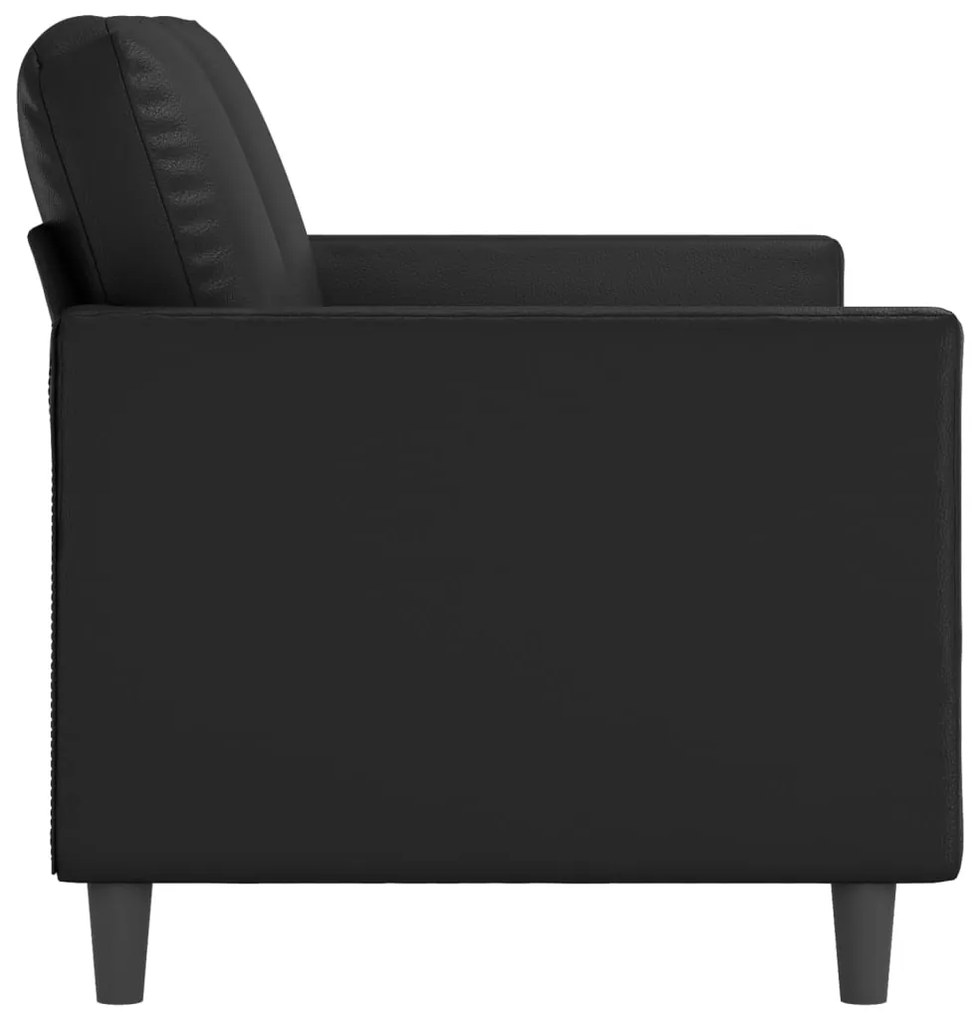 Sofá de 2 lugares 140 cm couro artificial preto