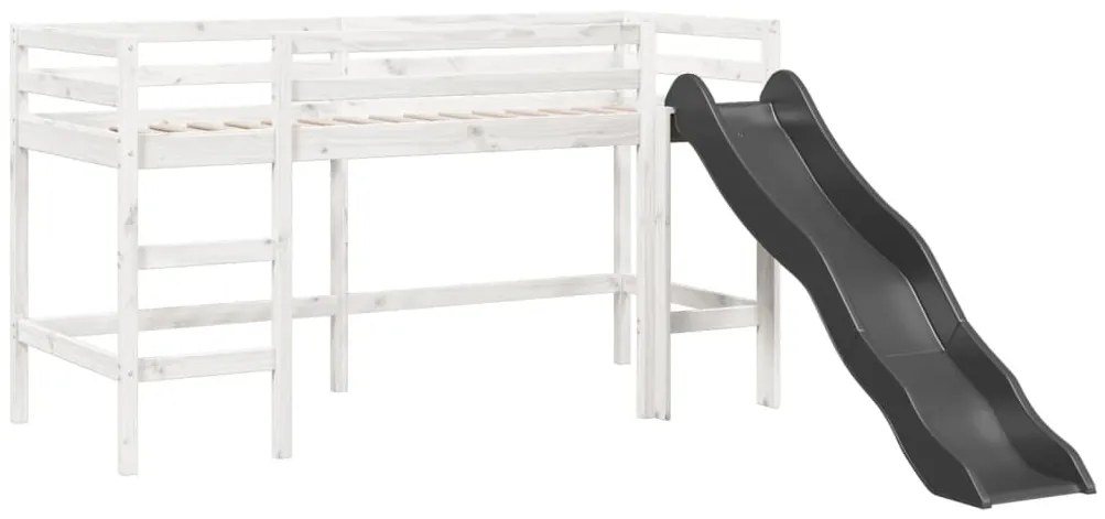 Cama alta p/ criança sem colchão 80x200 cm pinho maciço branco
