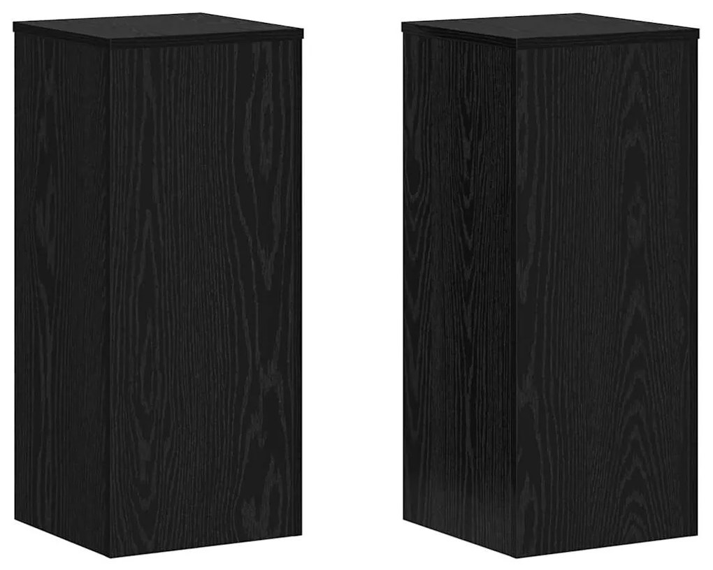 Suportes para Plantas 2 peças Carvalho Preto 30x30x70 cm Madeira de En
