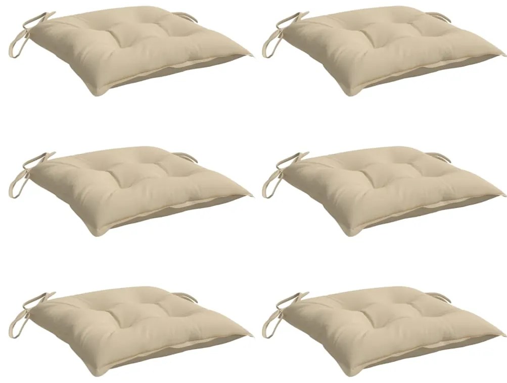 Almofadões para móveis de paletes 6 pcs tecido oxford bege