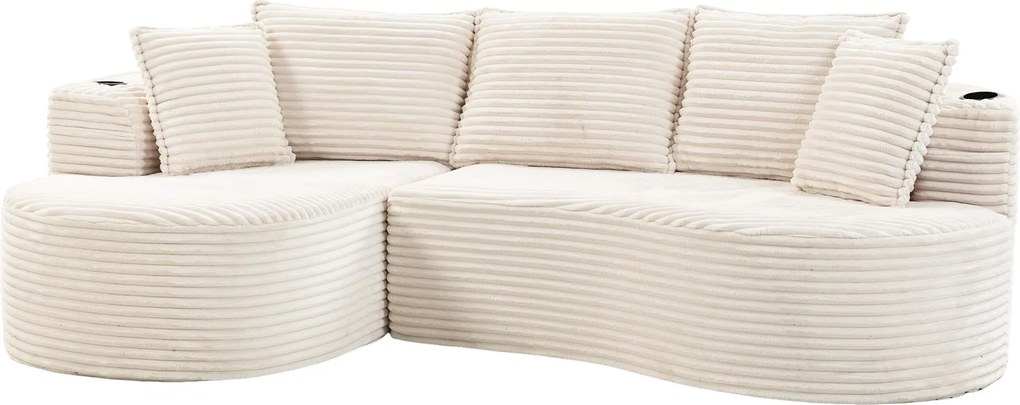 Bogesofa em veludo cotelê, Bege | AOSOM Portugal
