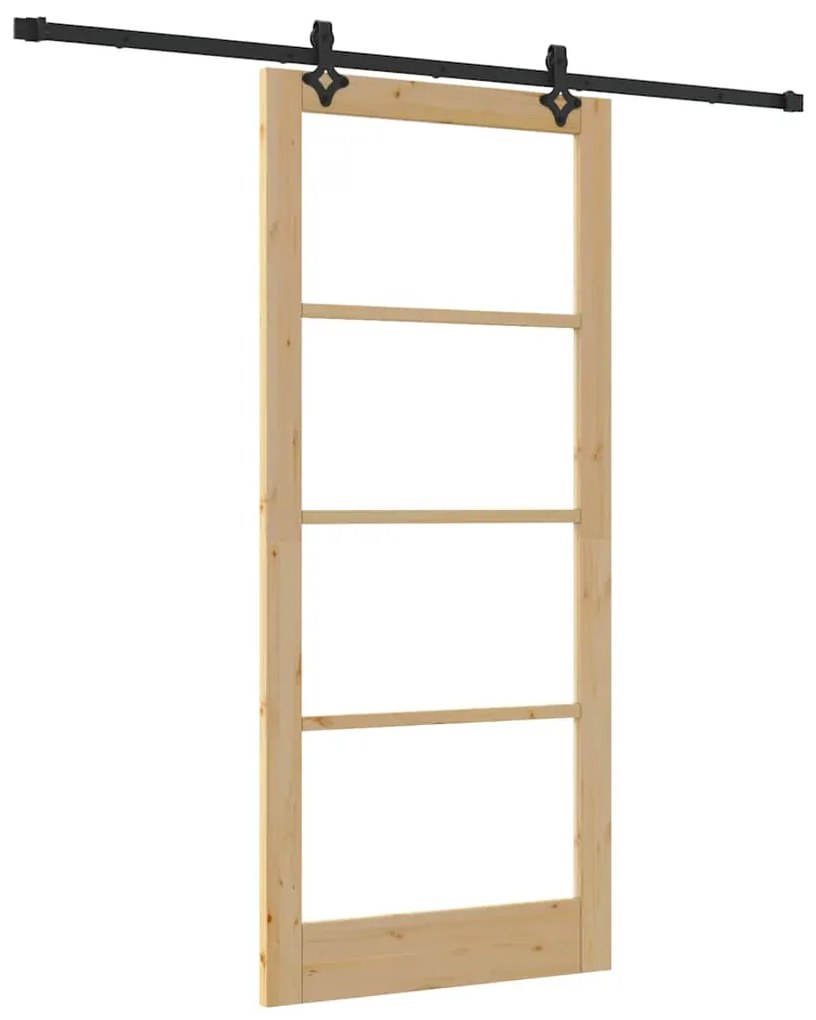 Porta Deslizante vidaXL com Conjunto de Ferragens 93x211 cm de Madeira