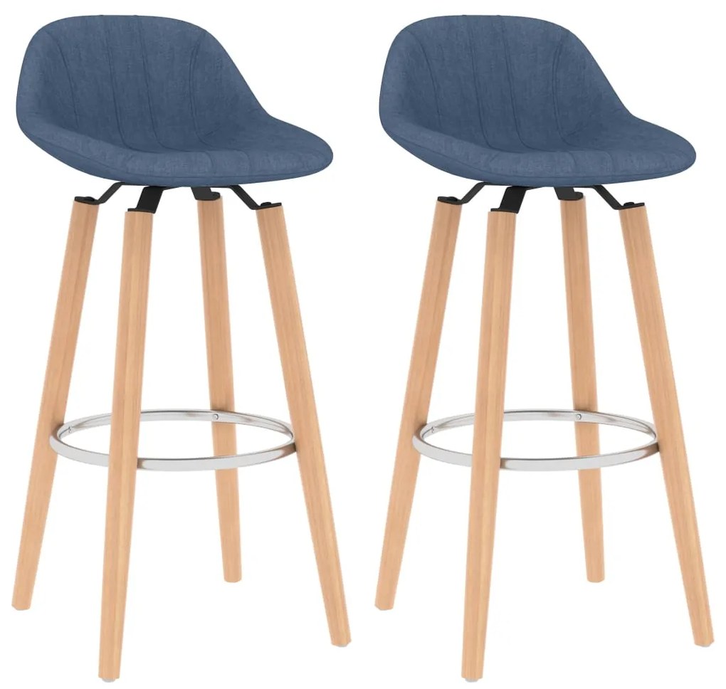 Bancos de bar 2 pcs tecido azul