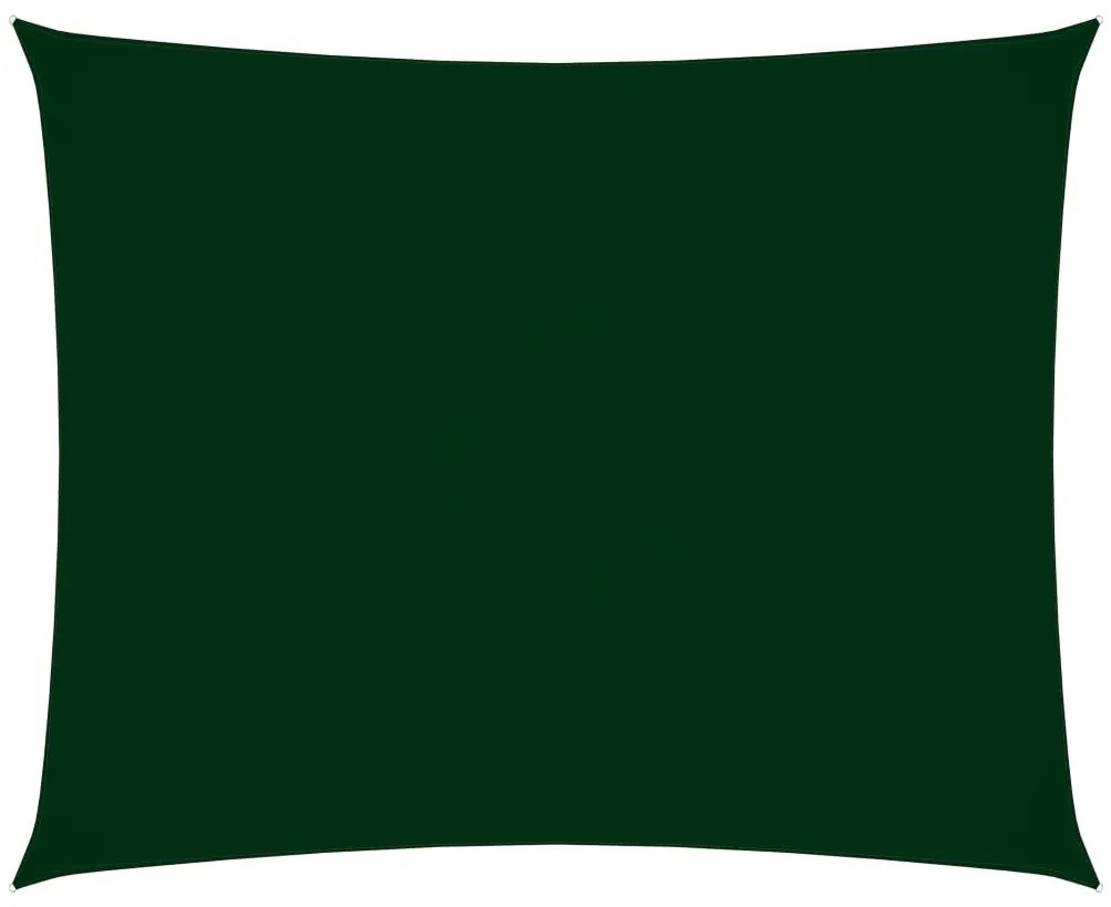 Para-sol vela tecido oxford retangular 3,5x4,5 m verde-escuro