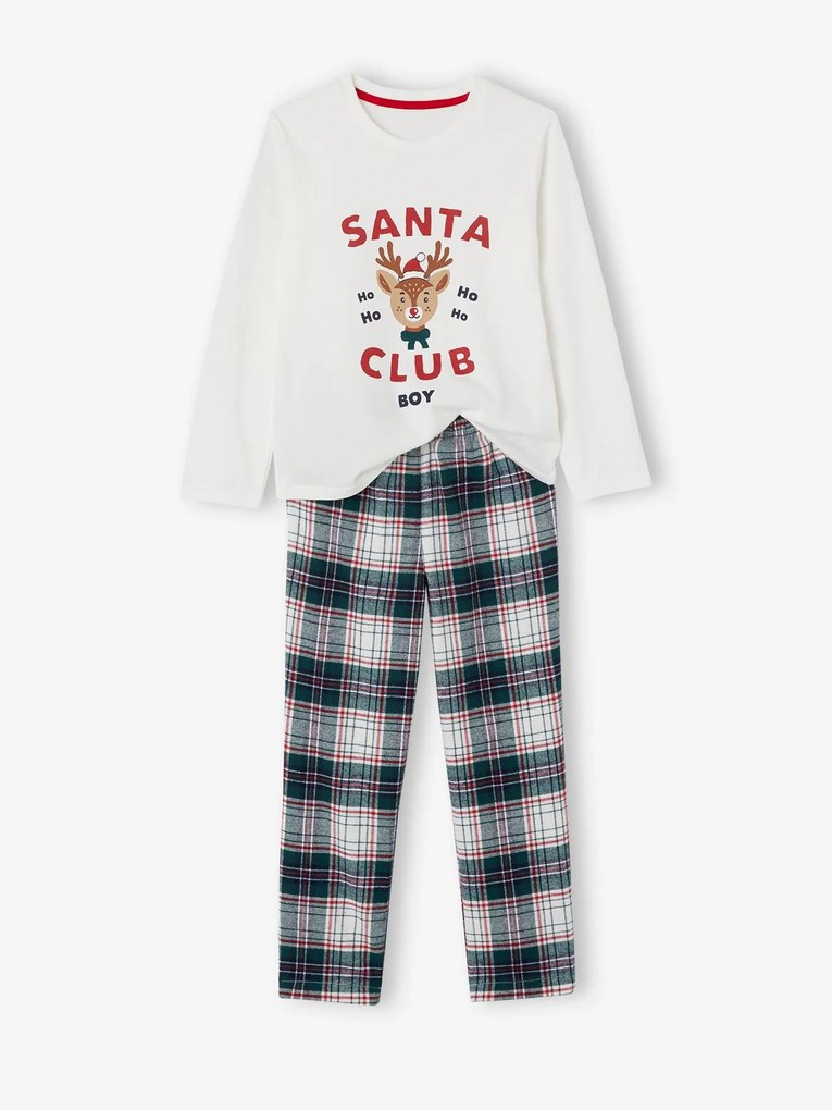 Pijama de Natal para menino, "Santa Club", coleção Cápsula Família cru