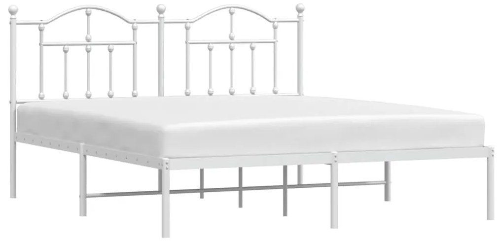 Estrutura de cama com cabeceira 180x200 cm metal branco