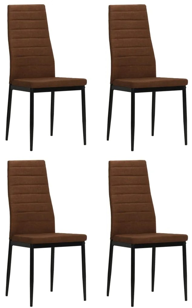 246184 vidaXL Cadeiras de jantar 4 pcs tecido castanho