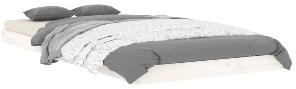 Estrutura de cama 90x200 cm madeira de pinho maciça branco