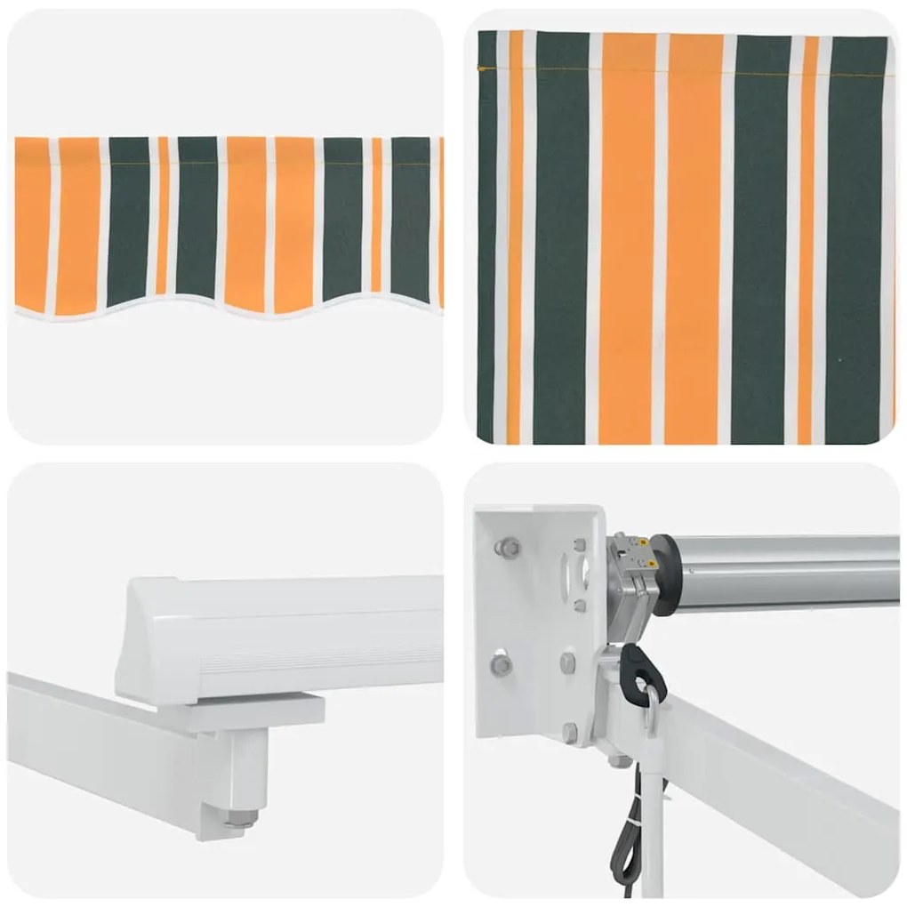Toldo Automático Retrátil Verde e Amarelo 350x250 cm