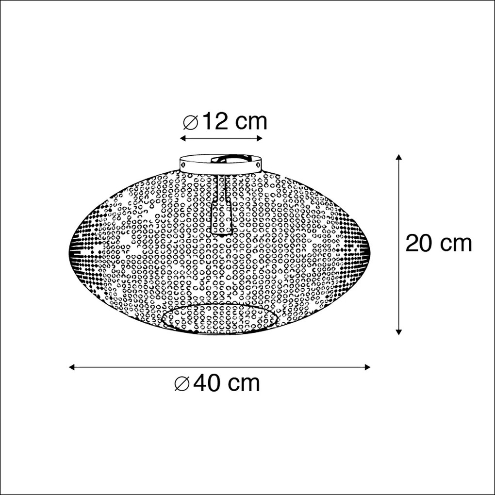 LED Candeeiro de teto inteligente preto e dourado 40 cm com Wifi G95 - Radiance Oriental