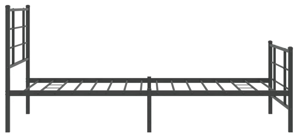 Estrutura de cama com cabeceira e pés 107x203 cm metal preto