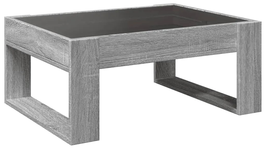Mesa de centro luzes LED Infinity 70x53x30 cm cinzento sonoma