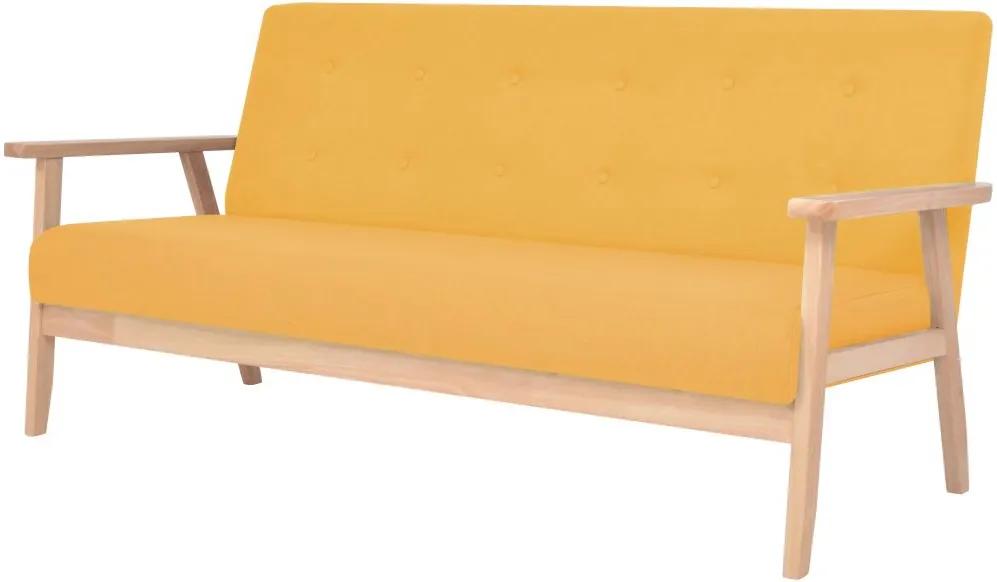 Sofá de 3 lugares em tecido amarelo