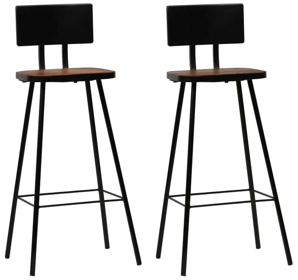 vidaXL Bancos de bar 2 pcs madeira recuperada maciça
