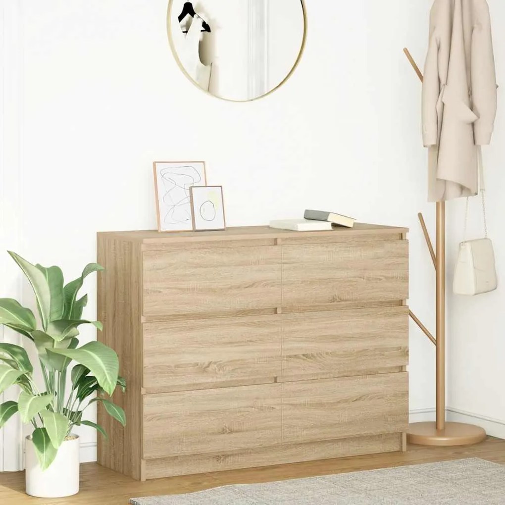 vidaXL Aparador 100x35x76 cm derivados de madeira carvalho sonoma
