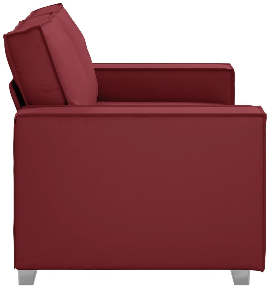 Sofá Loveseat vidaXL Vinho 120 cm em Couro Sintético