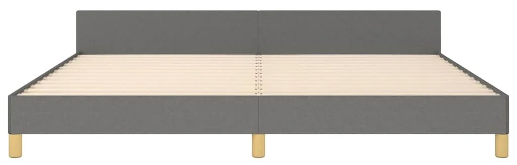 Estrutura de cama sem colchão 200x200 cm tecido cinzento-escuro