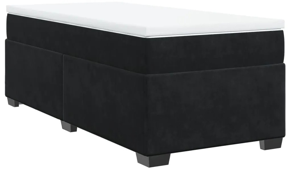 Cama com molas/colchão 90x200 cm veludo preto