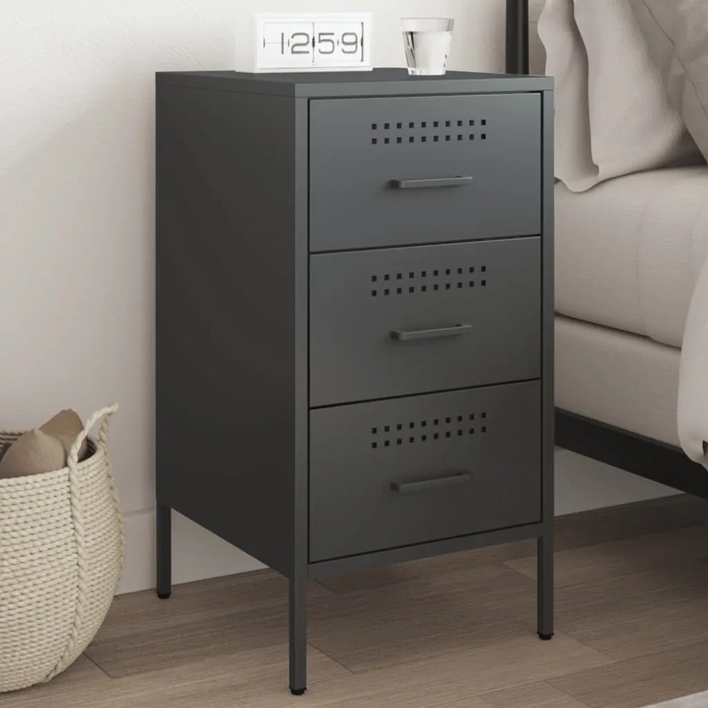 Mesa de cabeceira 36x39x68 cm aço preto