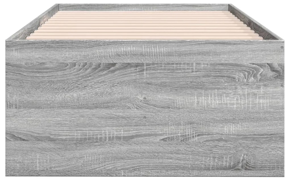 Sofá-cama com gavetas sem colchão 100x200 cm cinzento sonoma