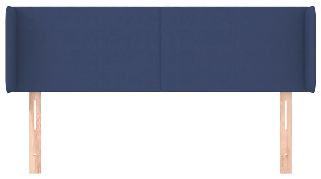 Cabeceira de cama c/ abas tecido 147x16x78/88 cm azul