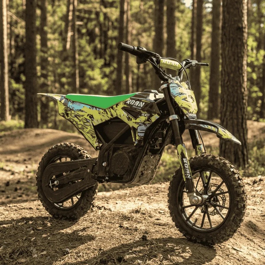 Mini moto elétrica para crianças 550W ROAN RXF até 25 km/h Com Limitador (24V-12AH) 10/10 Verde