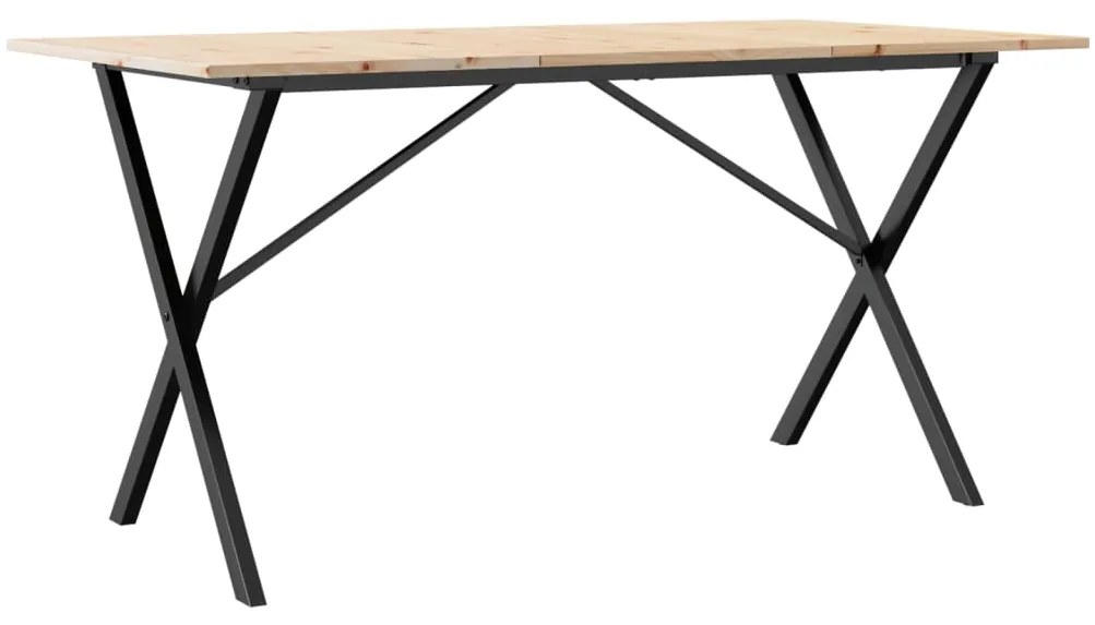 Mesa de jantar estrutura em X 160x80x75cm pinho e aço