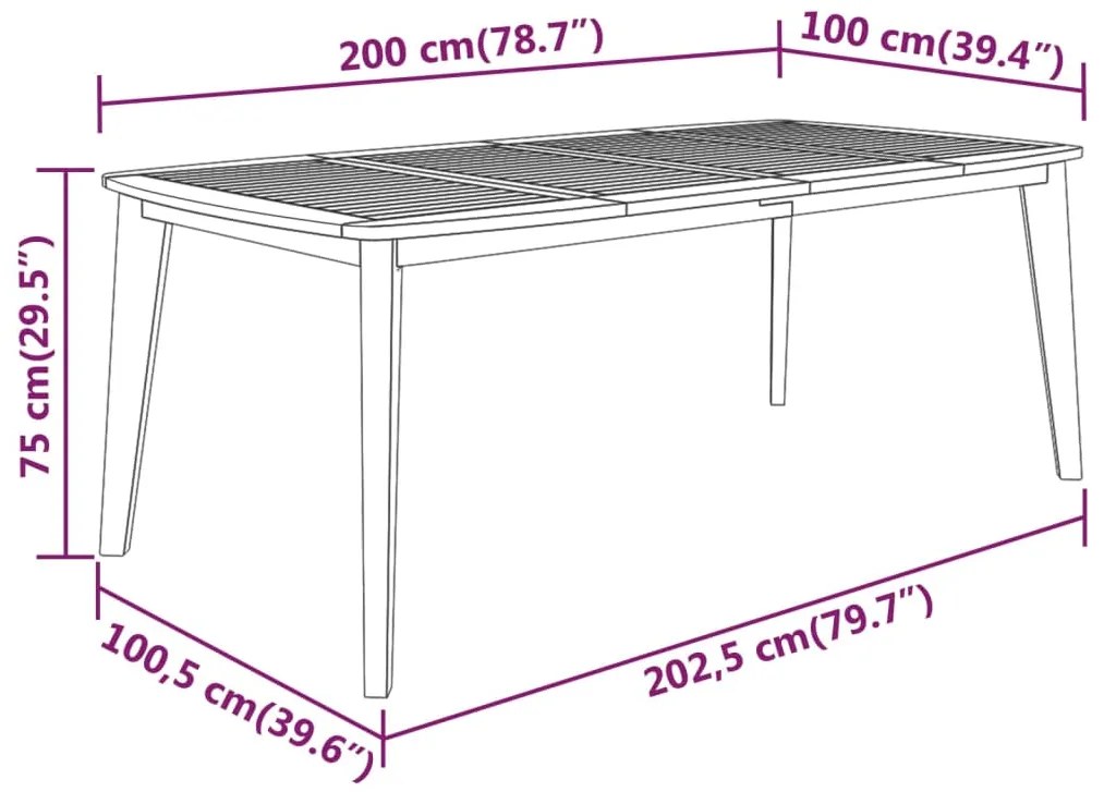 7 pcs conjunto de jantar para jardim madeira de acácia maciça