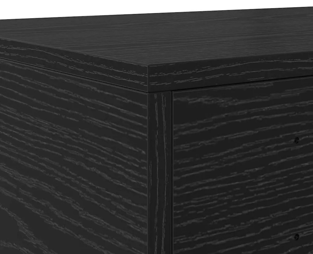 Gavetas pretas para cama VidaXL 140x36,5x16,5 cm em madeira de engenha