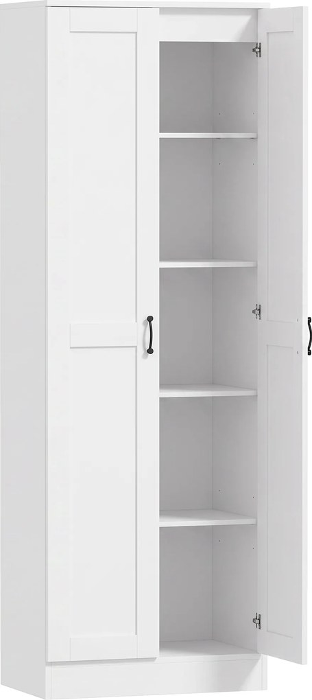 HOMCOM Armário de Despensa 175 cm com Espaço de Armazenamento, Armário de Cozinha com Portas Soft-Close e Prateleiras Ajustáveis, Branco | Aosom Portugal