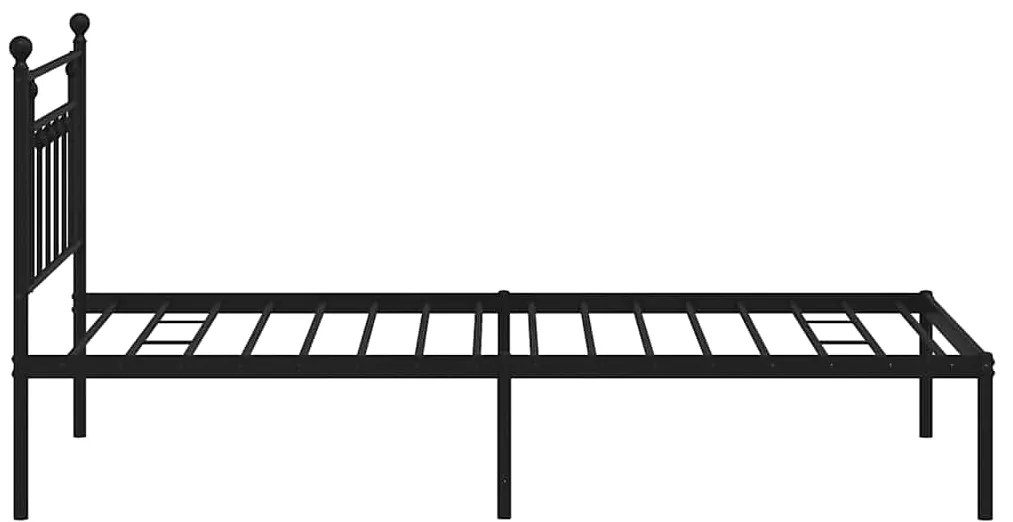 Estrutura de cama com cabeceira 100x200 cm metal preto