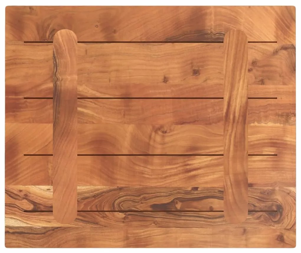 Tampo de mesa retangular 60x50x3,8 cm madeira de acácia maciça