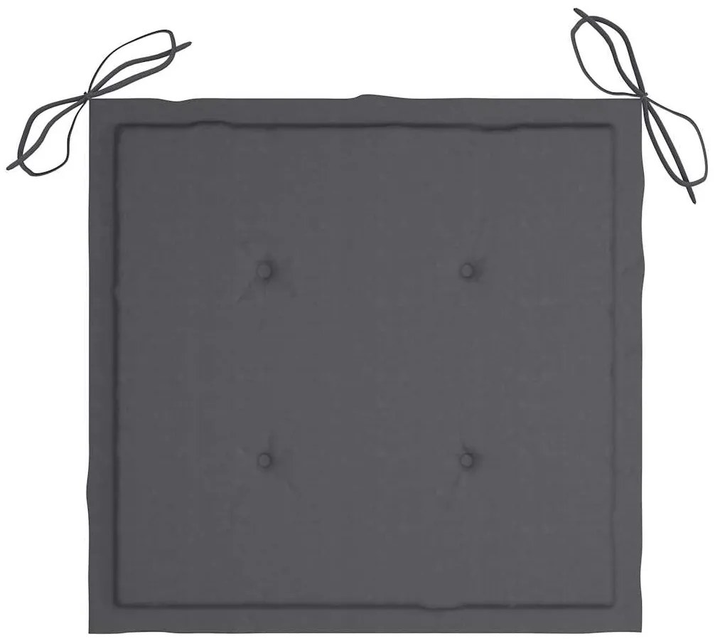 Cadeiras de jardim com almofadões 4 pcs acácia maciça cinza