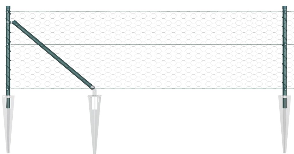 Cerca Hexagonal vidaXL Verde 0.8x10 m Aço