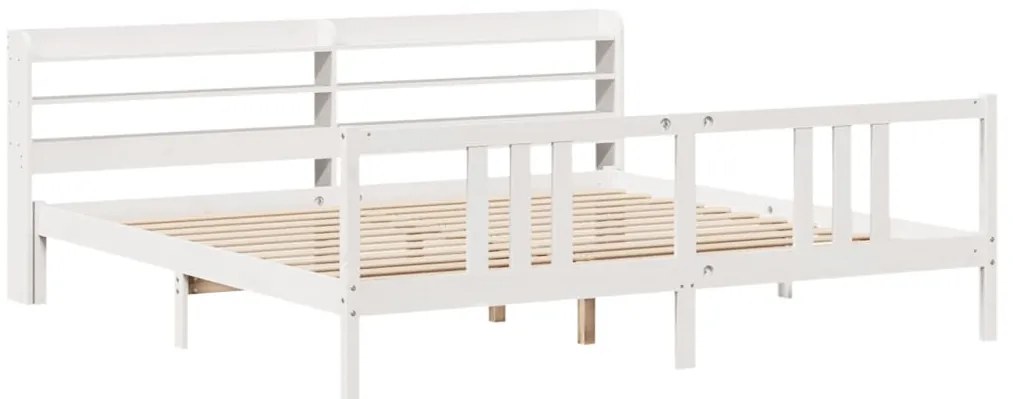 Estrutura de cama c/ cabeceira sem colchão 200x200 cm branco