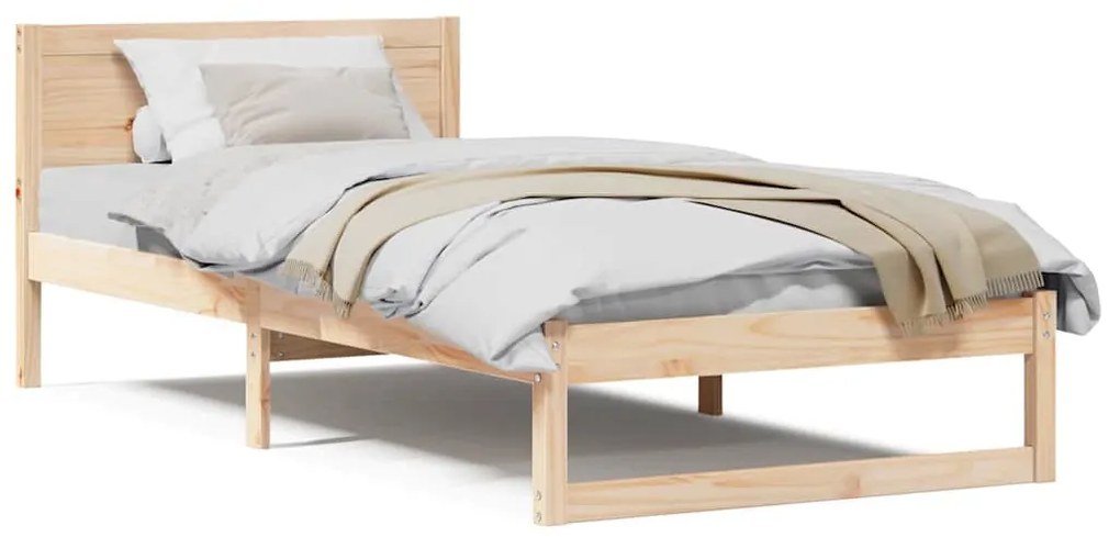 Estrutura de Cama Natural Madeira Maciça 80 x 200 cm