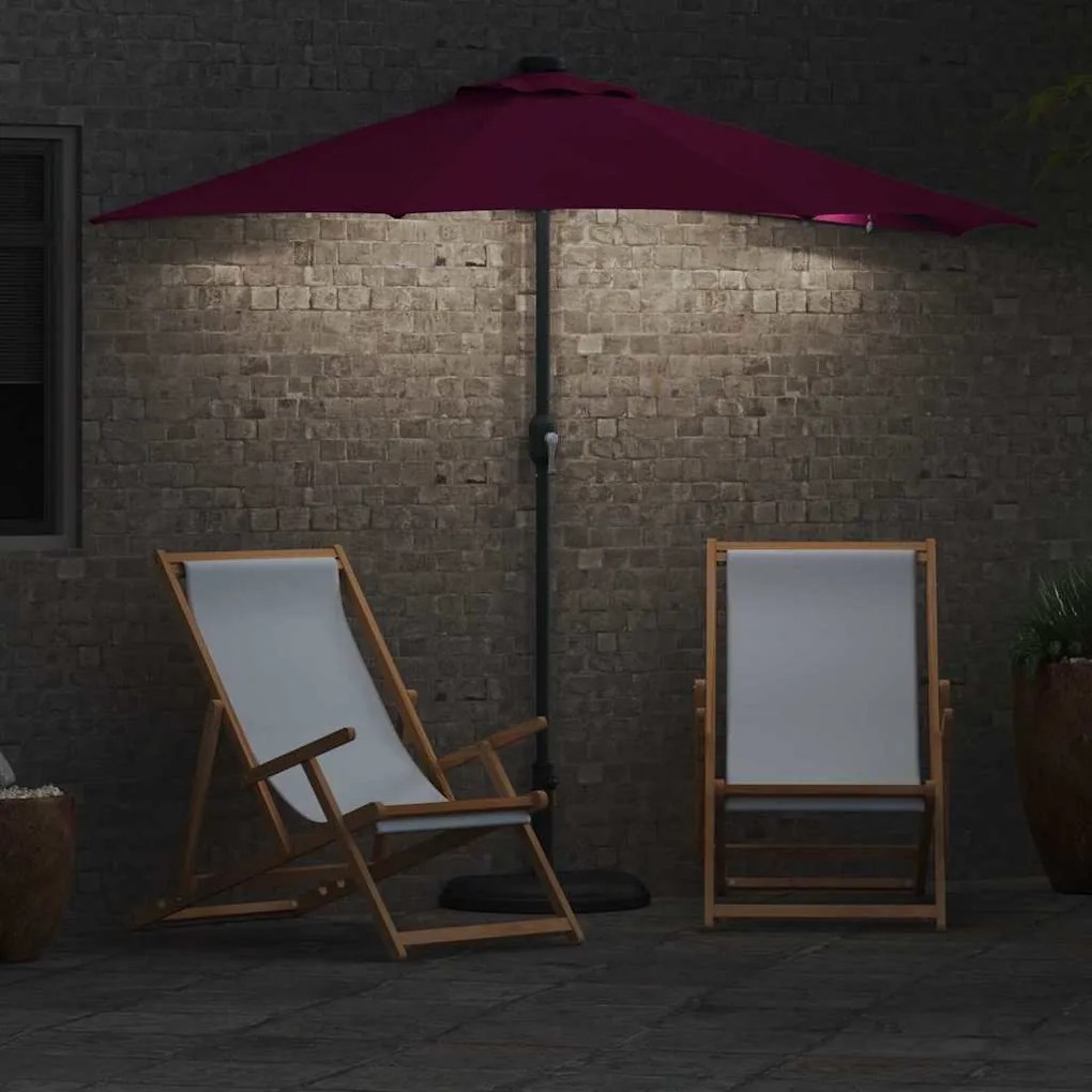 Guarda-sol de Jardim Vermelho bordô 294 x 150 x 223 cm tecido