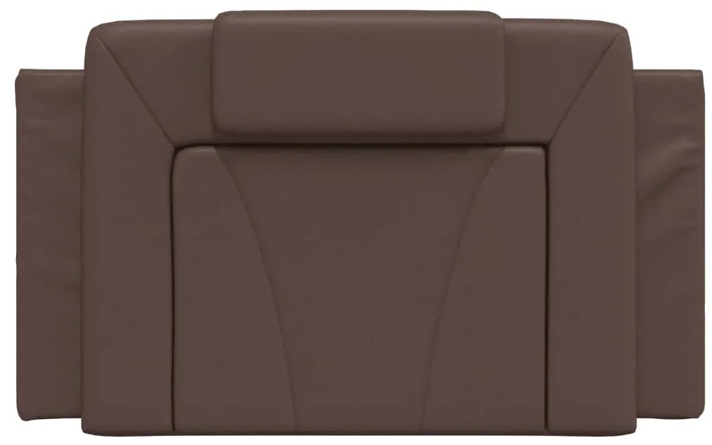 Almofadão de cabeceira 90 cm couro artificial castanho