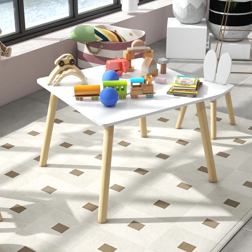 AIYAPLAY Conjunto de Mesa Infantil e 2 Cadeiras Mesa Infantil com Cost